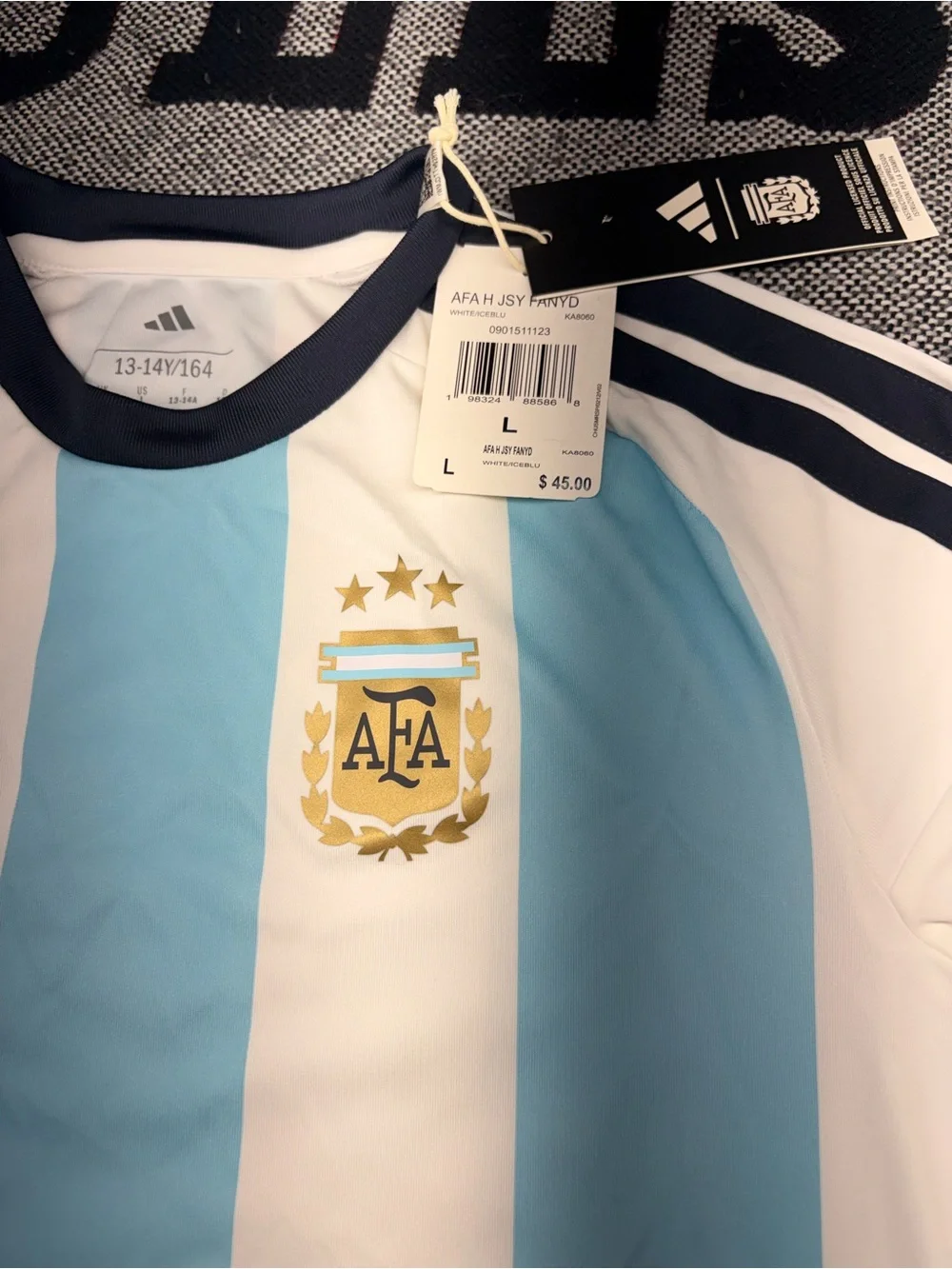 Adidas Argentina national team jersey youth medium-large-xl authentic nwt